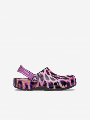 Domáce papuče so zvieracím vzorom Crocs fialová