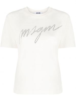 Bavlněné tričko Msgm bílé