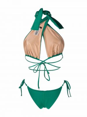 Satin bikini Noire Swimwear grün