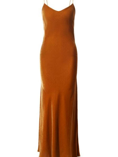 Бархатное платье Asceno оранжевое