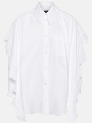 Белая хлопковая рубашка с вышивкой Simone Rocha