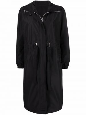 Oversize mantel mit reißverschluss mit kapuze Yves Salomon schwarz