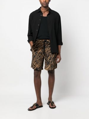 Shorts aus baumwoll mit print mit zebra-muster Tom Ford