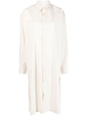 Bombažna dolga obleka Lemaire bela
