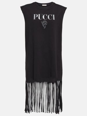 Pamučna haljina Pucci crna