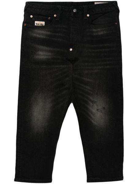 Strečové džínsy Evisu čierna