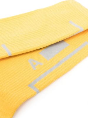 Chaussettes en coton à imprimé A-cold-wall* jaune
