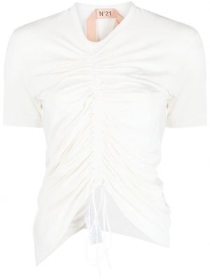 T-shirt avec manches courtes drapé Nº21 blanc