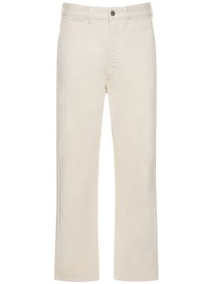 Bavlnené džínsy s rovným strihom Lemaire biela