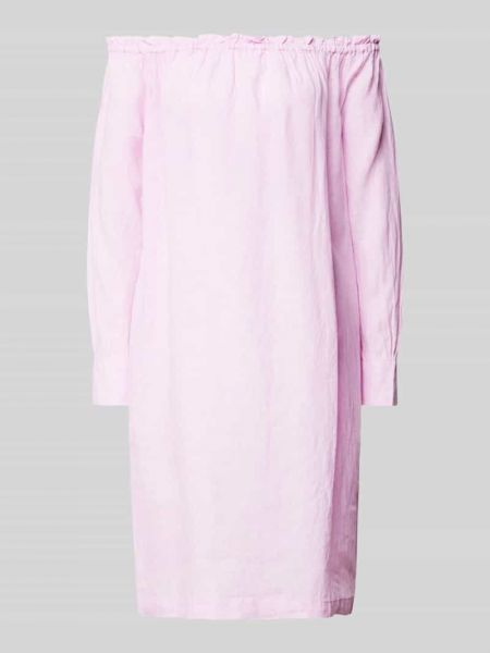 Lniana sukienka midi 0039 Italy różowa