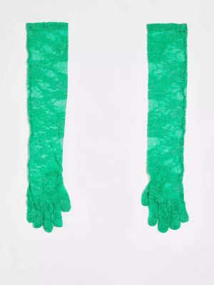 Кружевные перчатки Asos зеленые