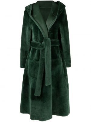 Двустранно палто с качулка Liska зелено