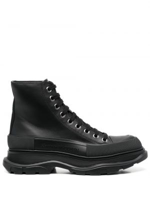Ankle boots sznurowane koronkowe Alexander Mcqueen czarne