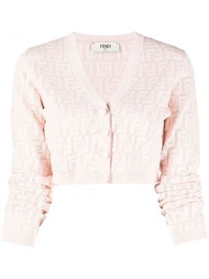 Kort genser med print Fendi rosa