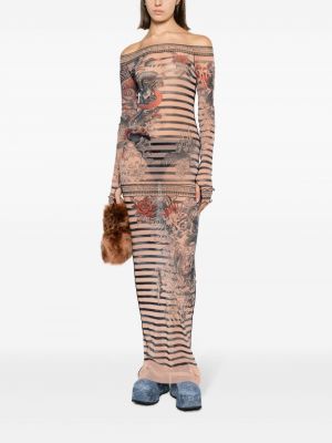Sukienka długa z siateczką Jean Paul Gaultier