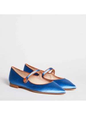 Satynowe loafers Prosperine niebieskie