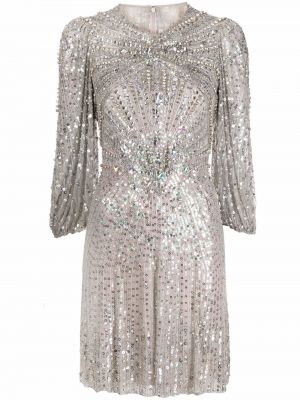 Sukienka mini srebrna Jenny Packham