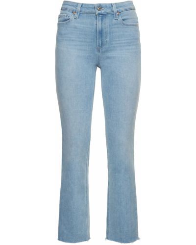 Straight fit džíny s vysokým pasem Paige modré