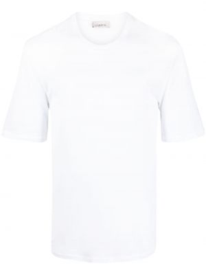 Βαμβακερή μπλούζα με στρογγυλή λαιμόκοψη Laneus λευκό