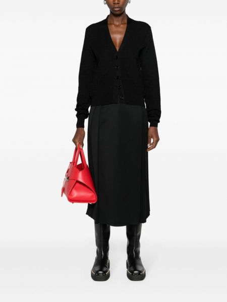 Žakárový kardigan s výstřihem do v Givenchy černý