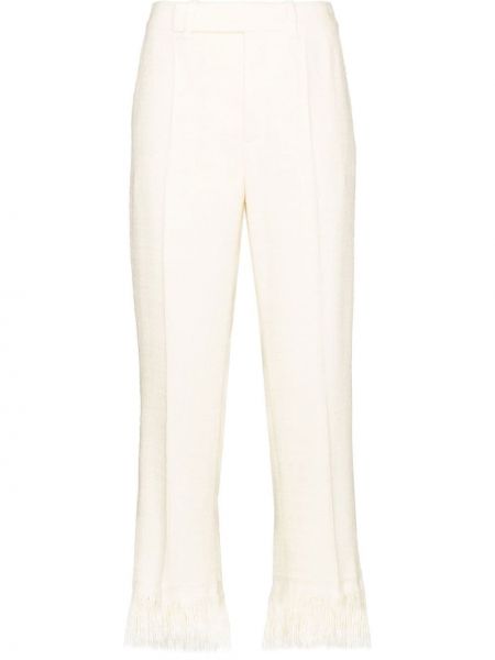 Панталон с ресни Chloé бяло