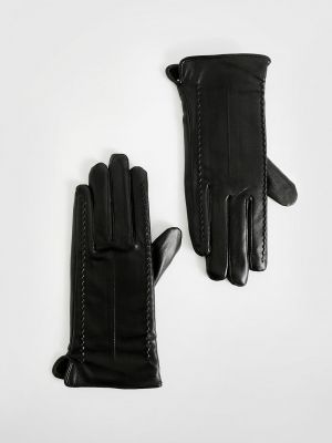 Кожаные перчатки из искусственной кожи Boohoo черные