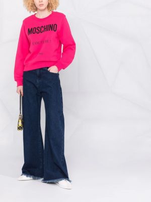 Jersey con estampado de tela jersey Moschino rosa