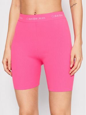 Спортни шорти slim Calvin Klein Jeans розово