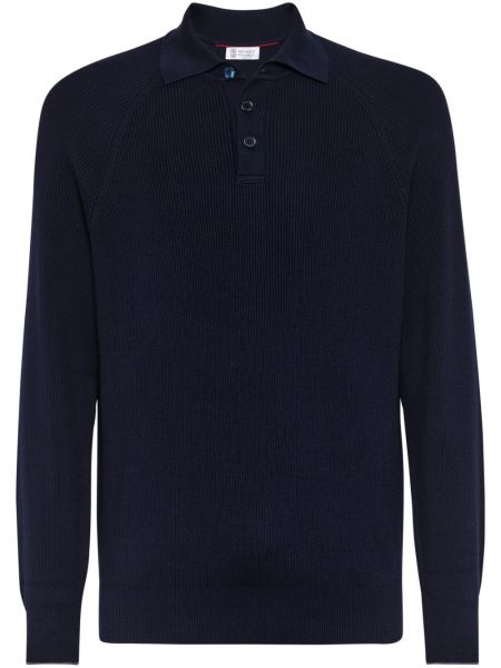 Poloshirt aus baumwoll Brunello Cucinelli blau