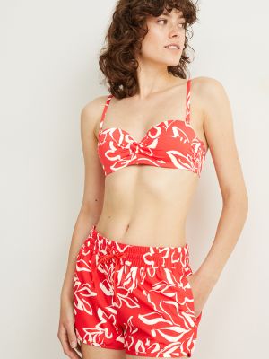 Bikini w kwiatki C&a czerwony