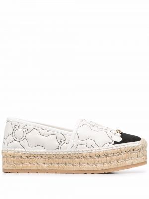 Plattform espadrillos Salvatore Ferragamo hvit