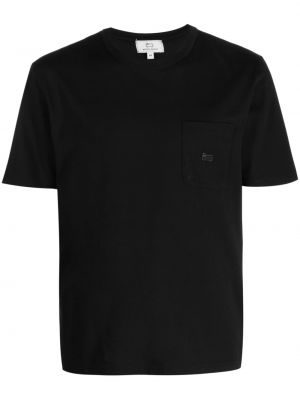 Памучна тениска бродирана Woolrich черно