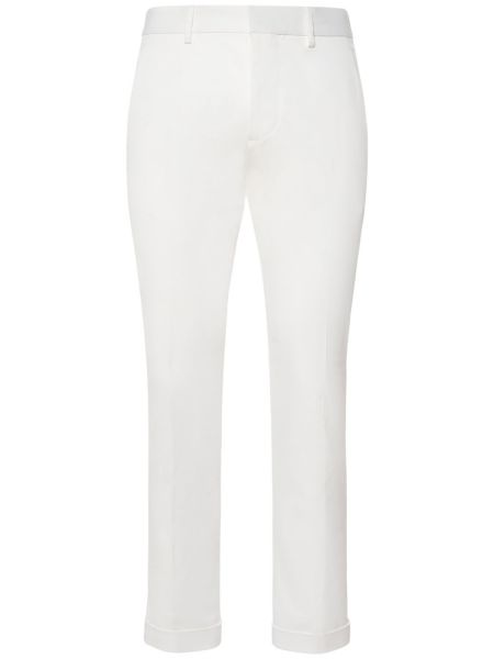 Pantalones ajustados de algodón Dsquared2 blanco