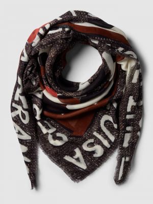Черный шарф с принтом Luisa Cerano