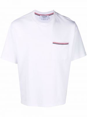 T-shirt a righe Thom Browne bianco