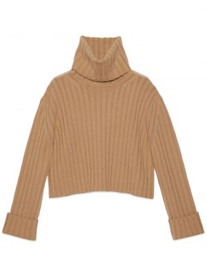 Sweter z kaszmiru Gucci brązowy