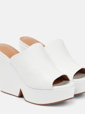 Kožne sandale s punim potplatom Clergerie bijela