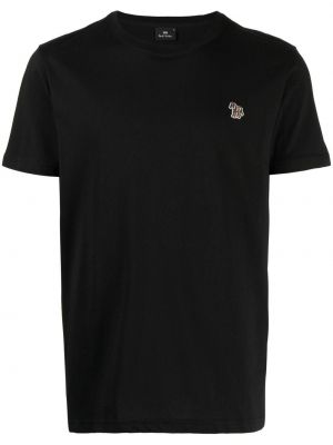 T-shirt mit rundem ausschnitt mit zebra-muster Ps Paul Smith schwarz