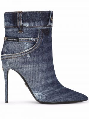 Členkové topánky Dolce & Gabbana modrá