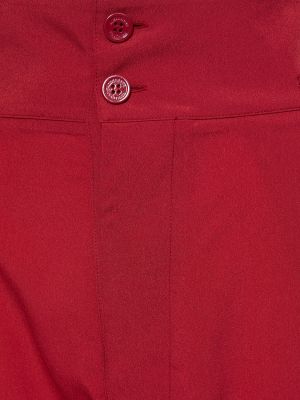 Krepp laia lõikega kõrge vöökohaga püksid Alexandre Vauthier punane