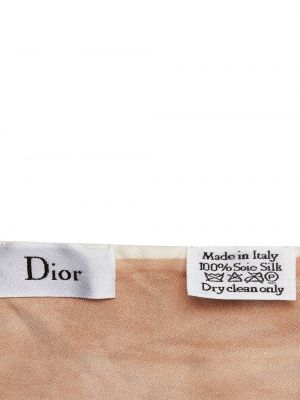 Jedwabna szal z nadrukiem Christian Dior beżowa