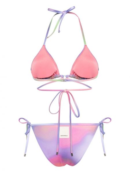 Bikini à imprimé à motifs abstraits Emporio Armani rose