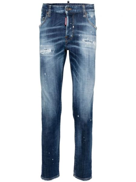 Ahdistunut slim fit-farkut Dsquared2 sininen