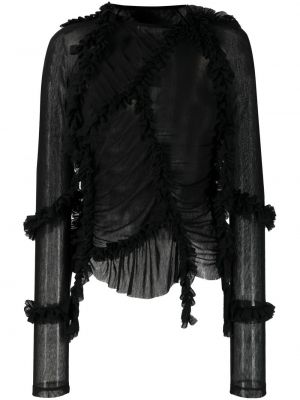 Прозрачна блуза Mm6 Maison Margiela черно