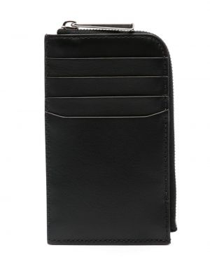 Pikowany portfel skórzany Moncler czarny