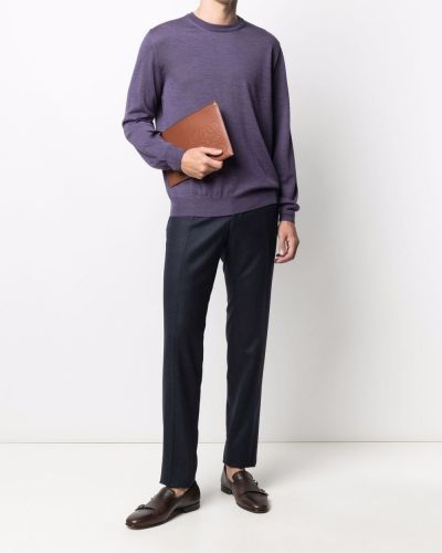 Jersey de tela jersey de cuello redondo Canali violeta