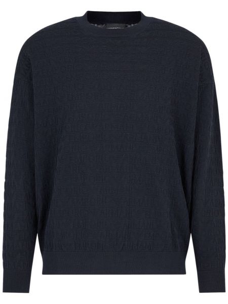 Bluza bawełniana żakardowa Emporio Armani czarna