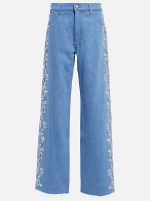 Jeans brodeés Magda Butrym bleu