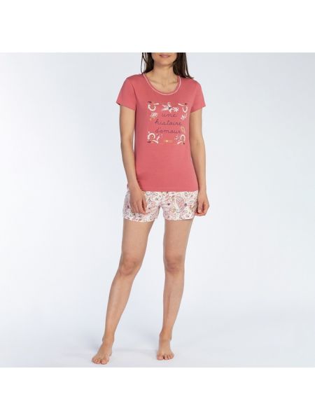 Pijama de punto manga corta Dodo rosa