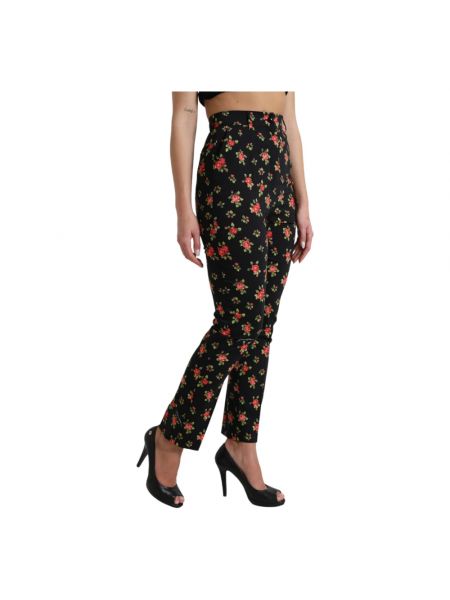 Pantalones de flores con estampado Dolce & Gabbana negro